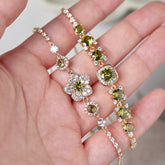 Misty Forest Olive Green Zircon Butterfly Bracelet – Unique Designer Sparkling Jewelry